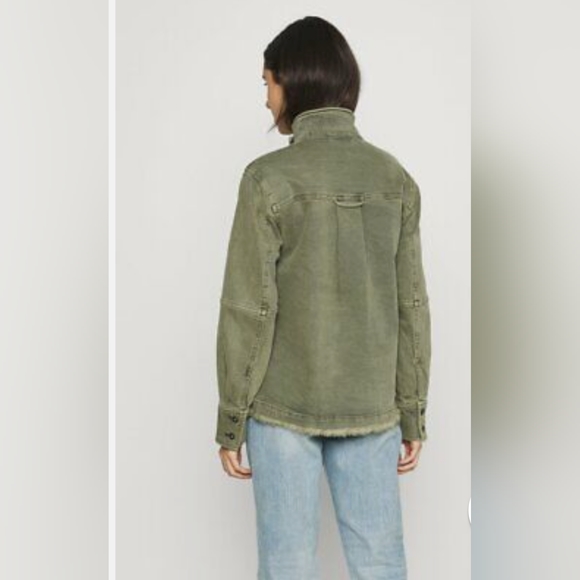 FREE THE PEOPLE HARLEY ARMY STRETCH DENIM JACKET - Picture 2 of 4